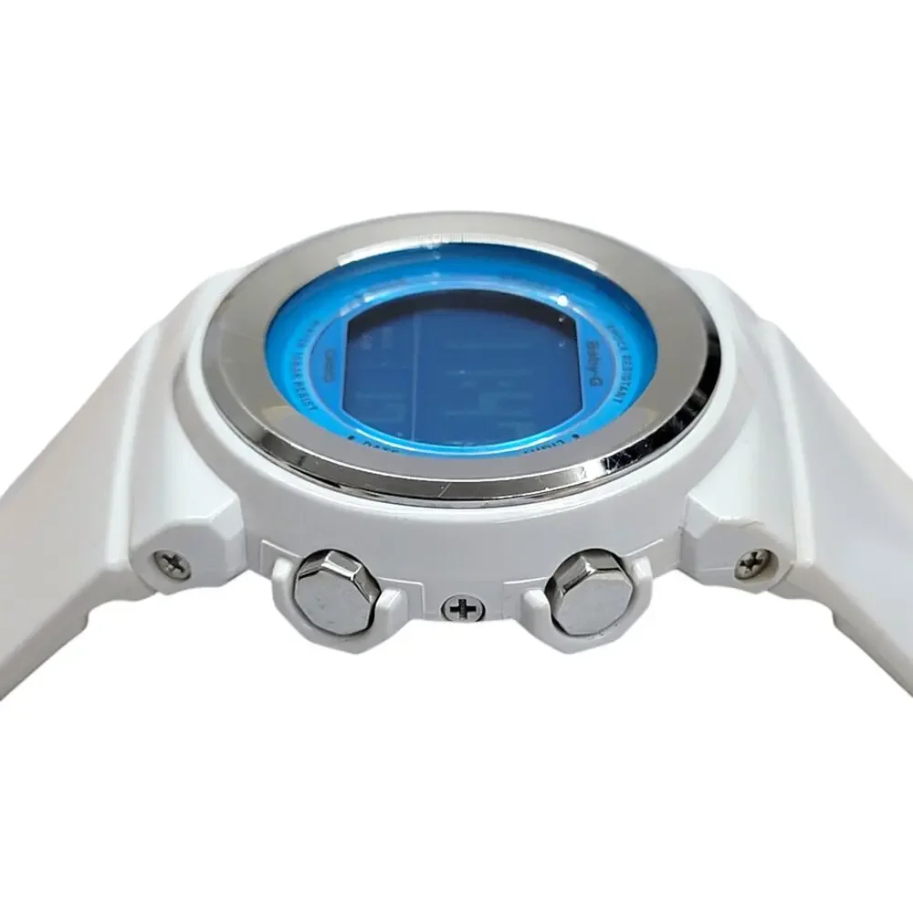 Casio Baby-G BGD-100 Womens Digital Watch White Blue Shock Resist New Battery